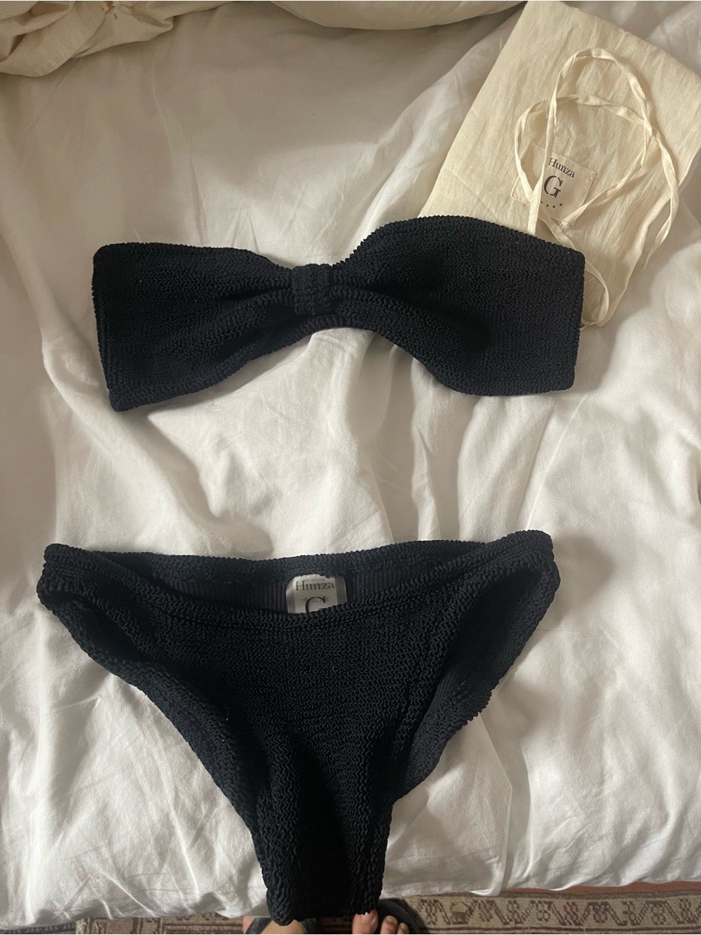 Hunza G strapless bow bikini black - Picture 2 of 3